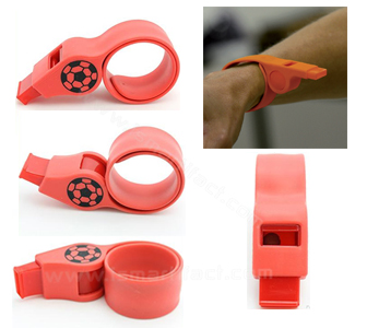 SA-GJ03 silicone slap wristband with whistle